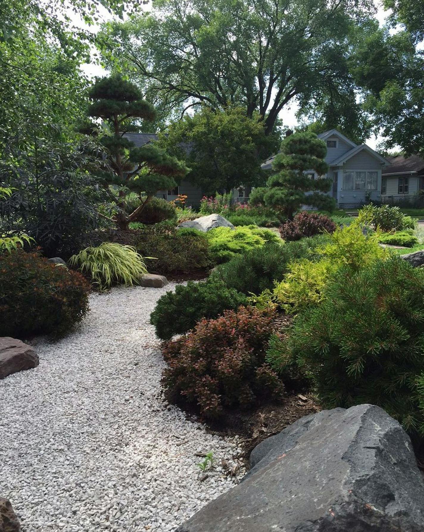 Asian accent: Maureen and Marlon Reynosa-Braak tend a Japanese garden in Minneapolis.