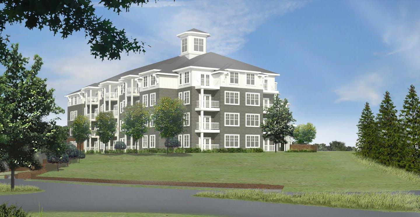 Rendering of proposed senior living project, the Waters of Excelsior.