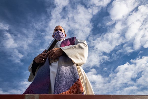 The Rev. John D.F. Nelson has been preaching from the Gethsemane Lutheran Church rooftop during the COVID-19 pandemic as a way to bring the congregati