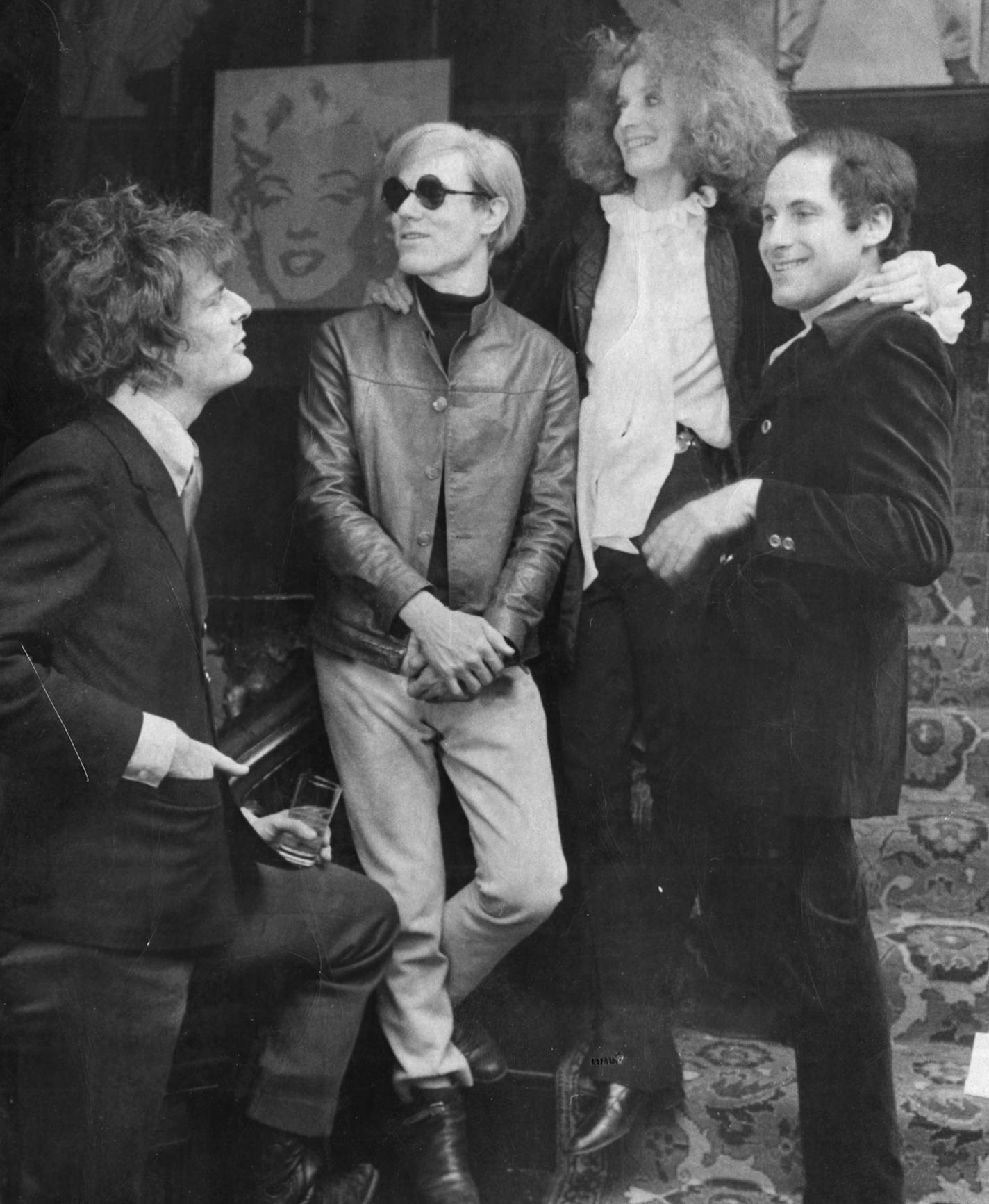 Minneapolis Tribune (now Star Tribune) photo by Pete Hohn, Wednesday February 14, 1968.(left to right) Paul Morissey, Andy Warhol, Viva, and Gordon Locksley. From a Mpls Trib article Feb 16, 1968: "Andy Warhol brought his special brand of societal schizophrenia to Minneapolis Wednesday, along with Viva, his reigning superstar, and Paul Morissey, a producer-spokesman for the Warhol movie-making machine." The article goes on to say that the hit of the trip was a Valentine's Day party at the home o