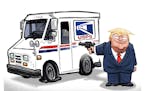 Sack cartoon: Trump and the USPS