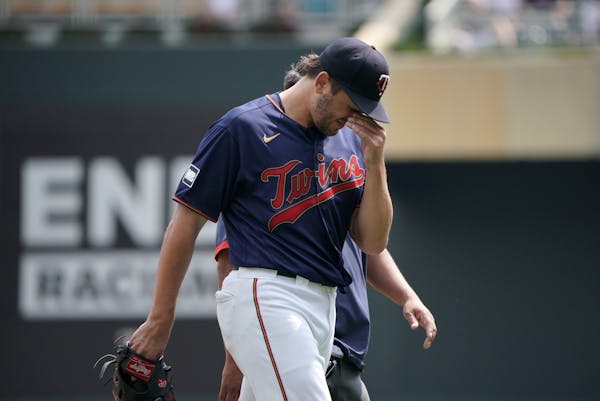 Twins starting pitcher Lewis Thorpe didn't make it through the second inning Wednesday.