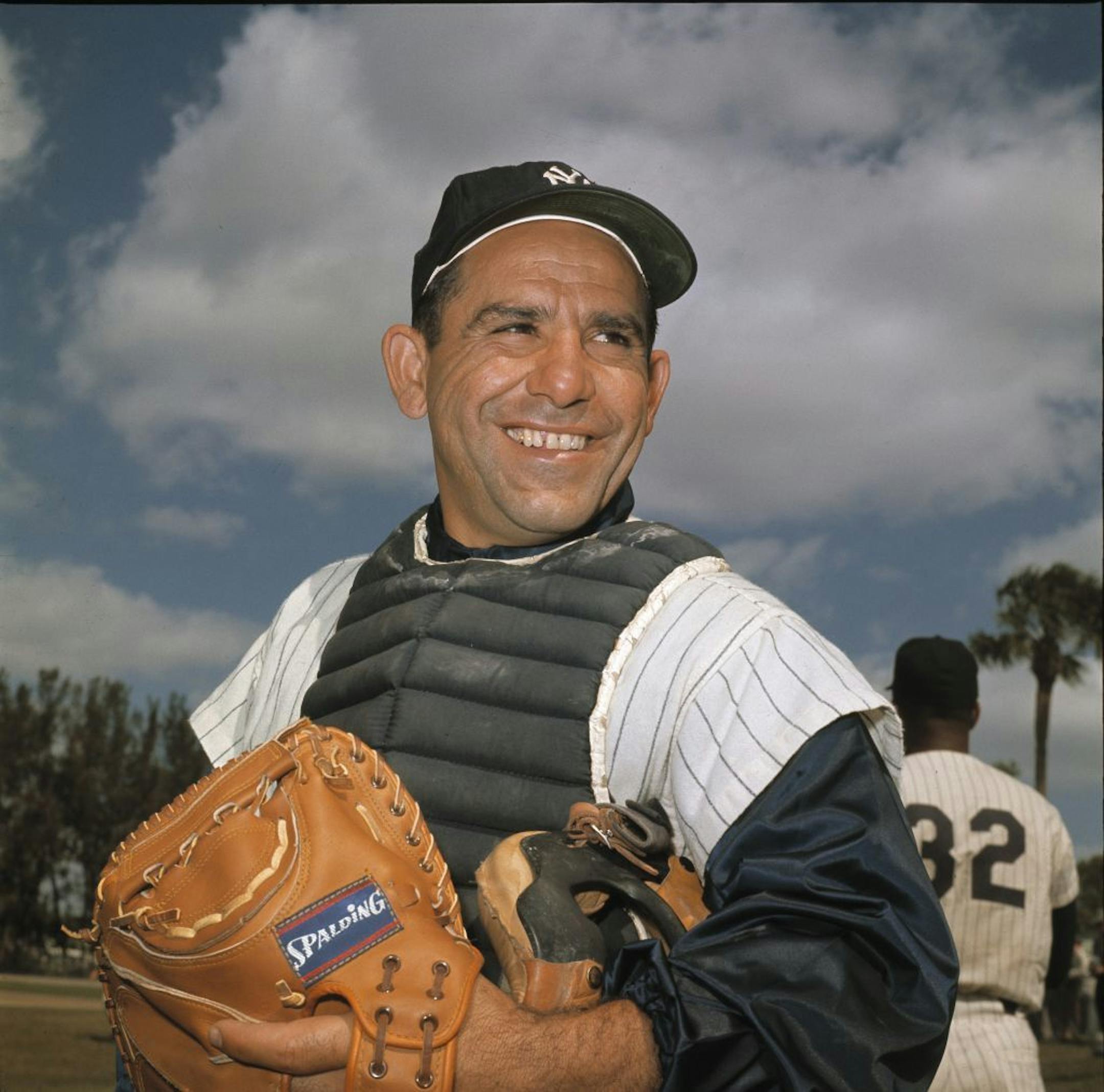New York Yankee catcher Yogi Berra poses at spring training in Florida, in an undated file photo. Berra, the Yankees Hall of Fame catcher died this week at age 90.