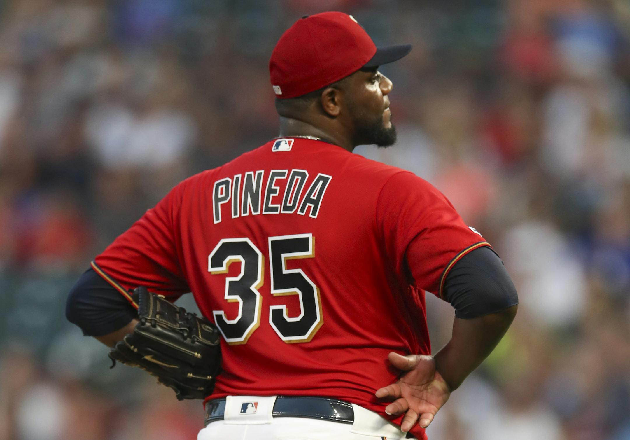 Twins starter Michael Pineda was suspended for 60 days Saturday for violating MLB's drug policy. The Minnesota Twins faced the Chicago White Sox in an MLB baseball game Tuesday night, August 20, 2019 at Target Field in Minneapolis. ORG XMIT: MIN1908202037070097