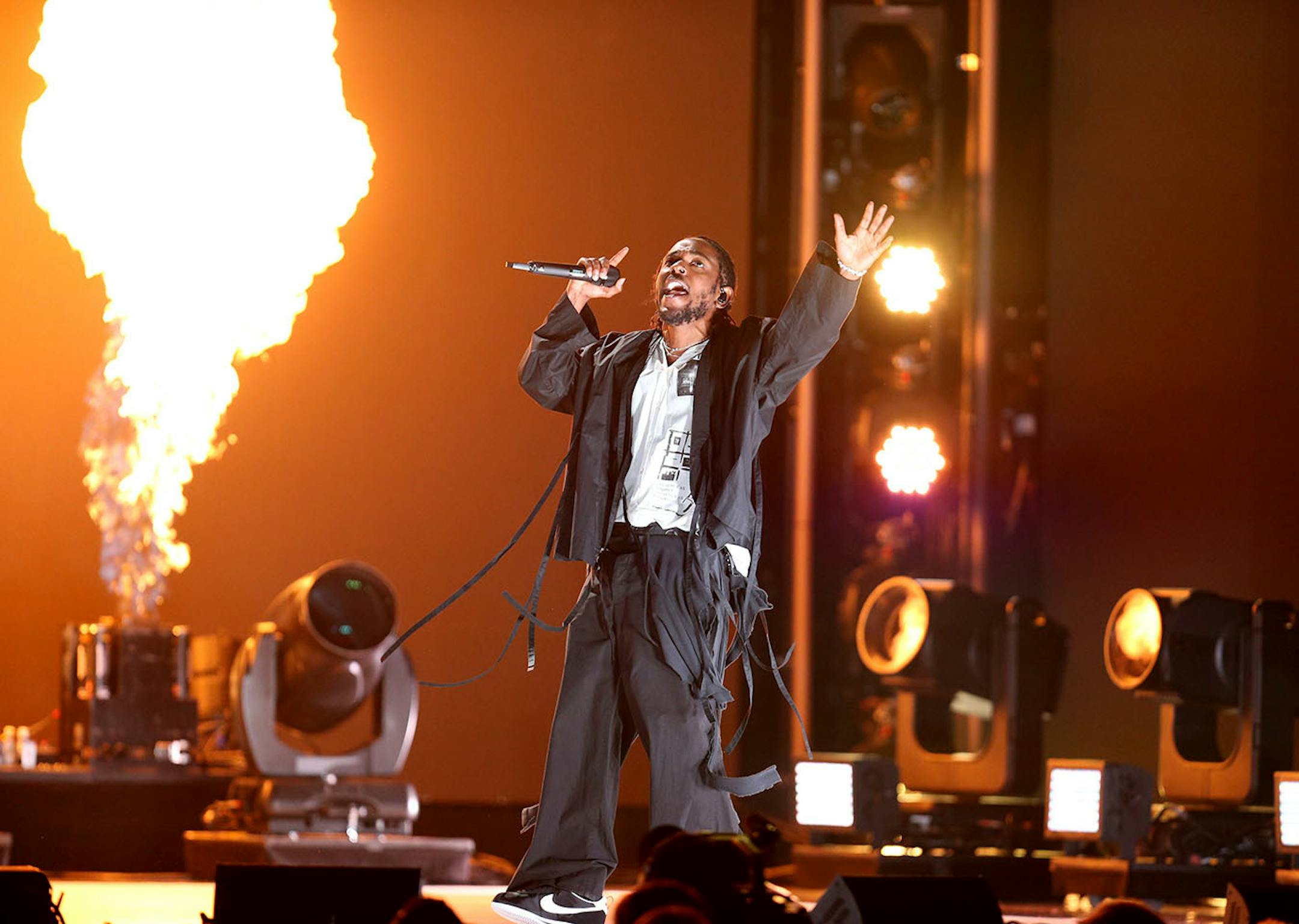 Kendrick Lamar performs at the 60th annual Grammy Awards at Madison Square Garden on Sunday, Jan. 28, 2018, in New York.