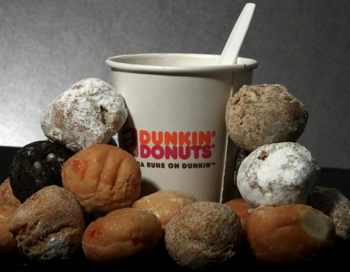 Dunkin' Donuts products are displayed Wednesday, July 27, 2011 in Montpelier, Vt. Shares of Dunkin' Brands Group Inc. shot up 39 percent in morning trading on their first day on the Nasdaq. (AP Photo/Toby Talbot)