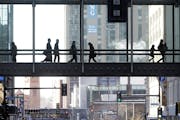 The climate-controlled skyway system in Minneapolis provides warmth for people moving from building to building as another polar blast brought sub-zer