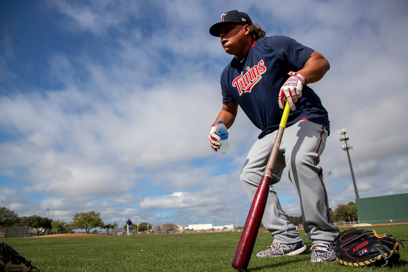 Twins utility player Willians Astudillo came to spring training ripping line drives after playing winter ball in the Venezuelan League. ] CARLOS GONZALEZ • cgonzalez@startribune.com – Fort Myers, FL – February 16, 2020, CenturyLink Sports Complex, Hammond Stadium, Minnesota Twins, Spring Training