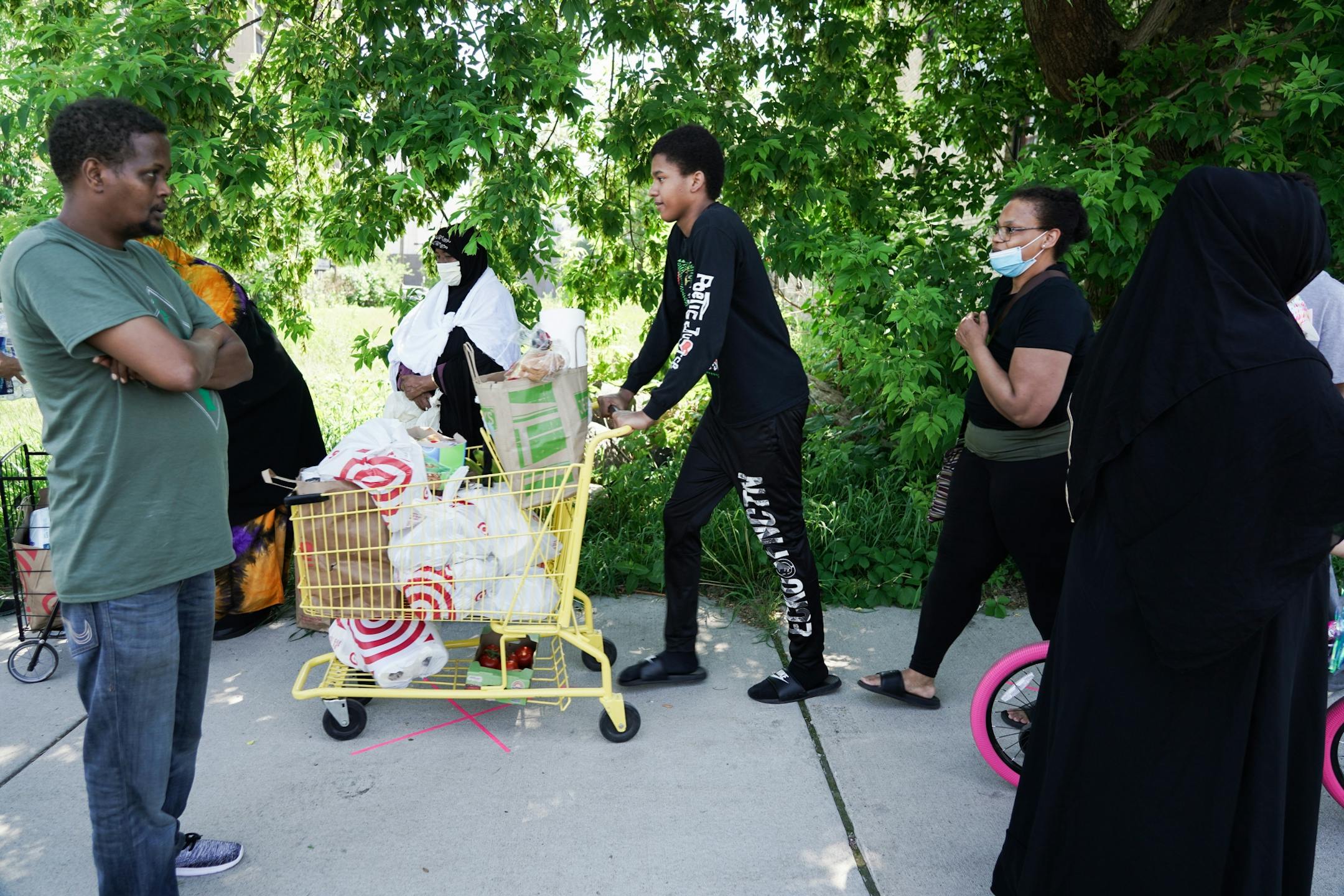 Donation shares have emerged across the Minneapolis and St. Paul, giving neighbors access to fresh food and other essential supplies as grocery stores remained closed or damaged Monday, June 1, 2020, in Minneapolis.