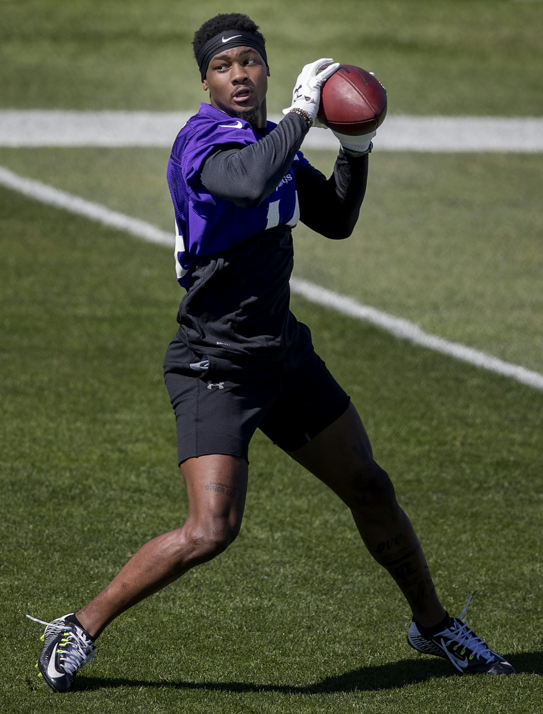 Minnesota Vikings receiver Stefon Diggs during the morning practice.