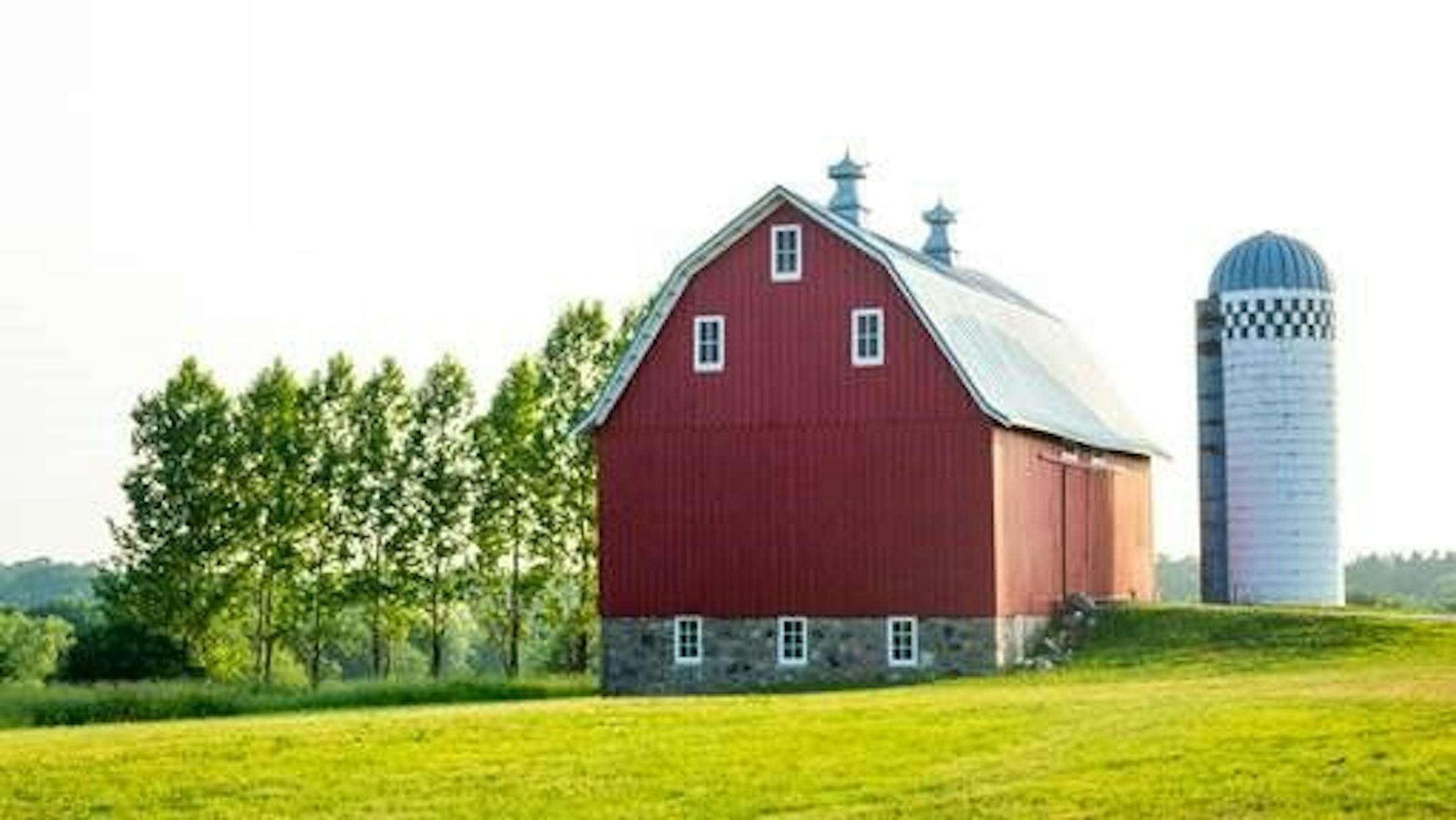 The century-old red barn, a focal point for the small working farm being developed at the Minnesota Landscape Arboretum.