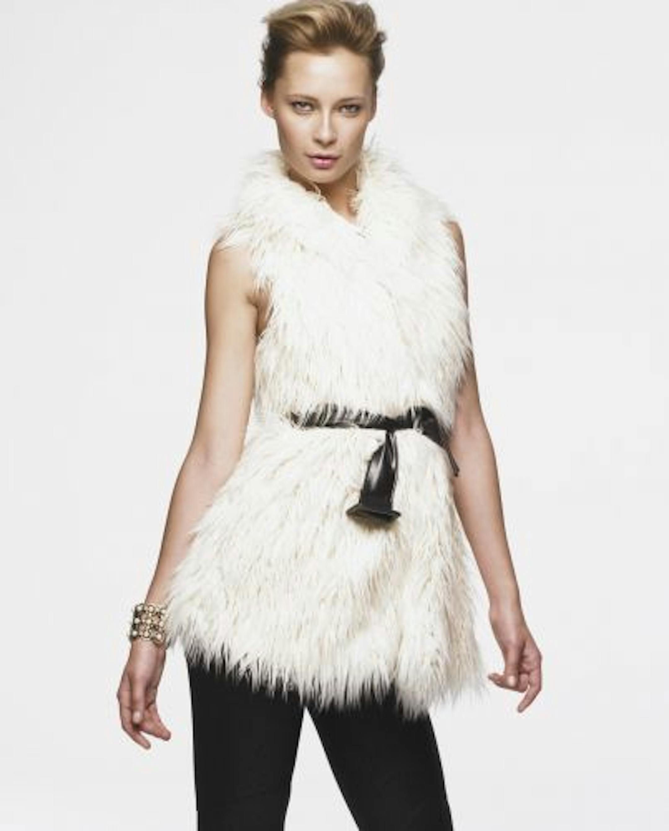 An example of a fur vest ($89) by I.N.C. International Concepts, from Macy's.