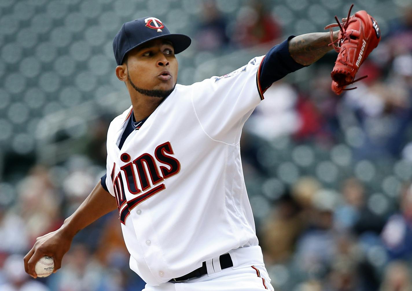 Minnesota Twins pitcher Ervin Santana in the first inning.