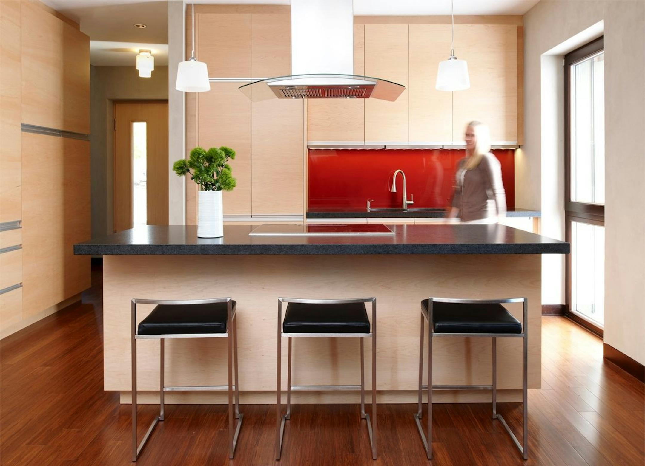 Kitchen inside Passivhaus, Hudson, Wis.