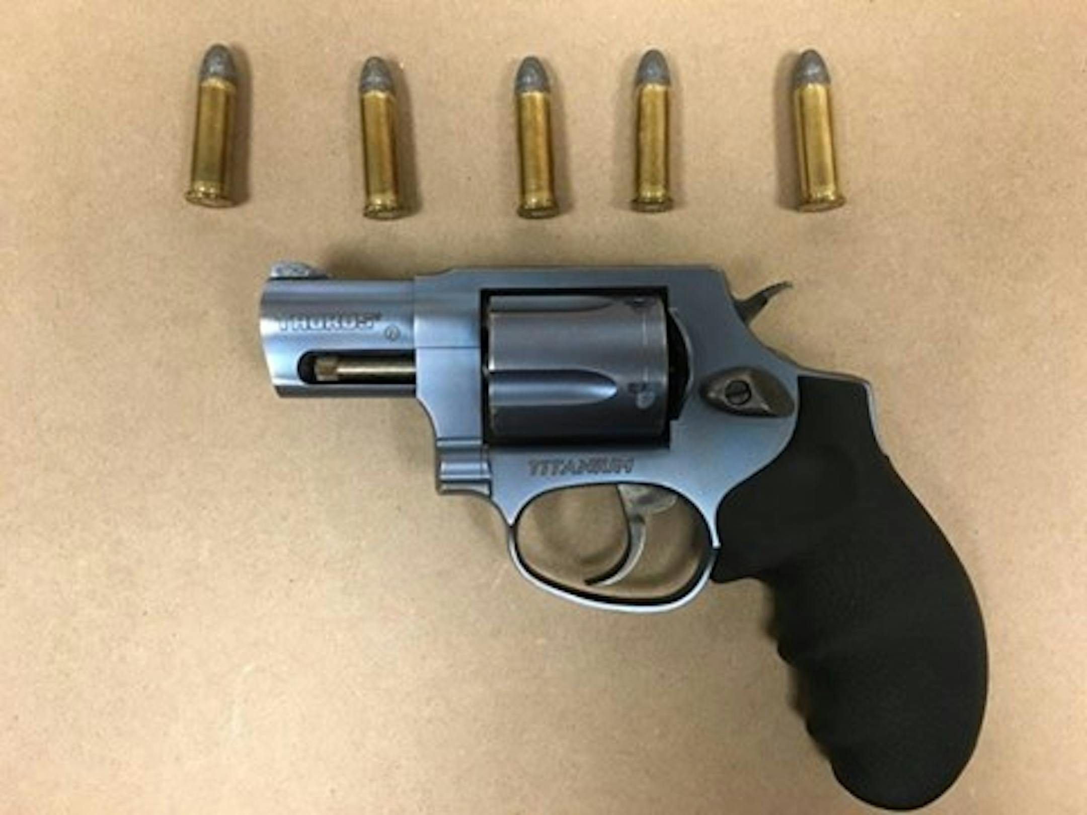 Police say this gun and rounds were on a dangerous felon who was arrested during a traffic stop late at night.