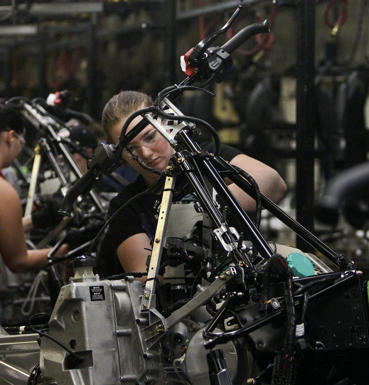 Arctic Cat line workers assemble Arctic Cat XF 8-00 snowmobiles at Arctic Cat's muanufacturing facility Wednesday, May 15, 2013 in Thief River Falls, MN. The snowmobile giant employs about 1,300 workers in Thief River Falls.](DAVID JOLES/STARTRIBUNE) djoles@startribune Pennington County is an island of growth in a sea of economic contraction in northwest Minnesota. Since 2000, job growth in the county has quadrupled population growth, making it an anomaly both statewide and in the northwest part