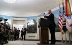 President Donald Trump speaks during the announcement of a commando raid in Syria that led to the death of Islamic State leader Abu Bakr al-Baghdadi i
