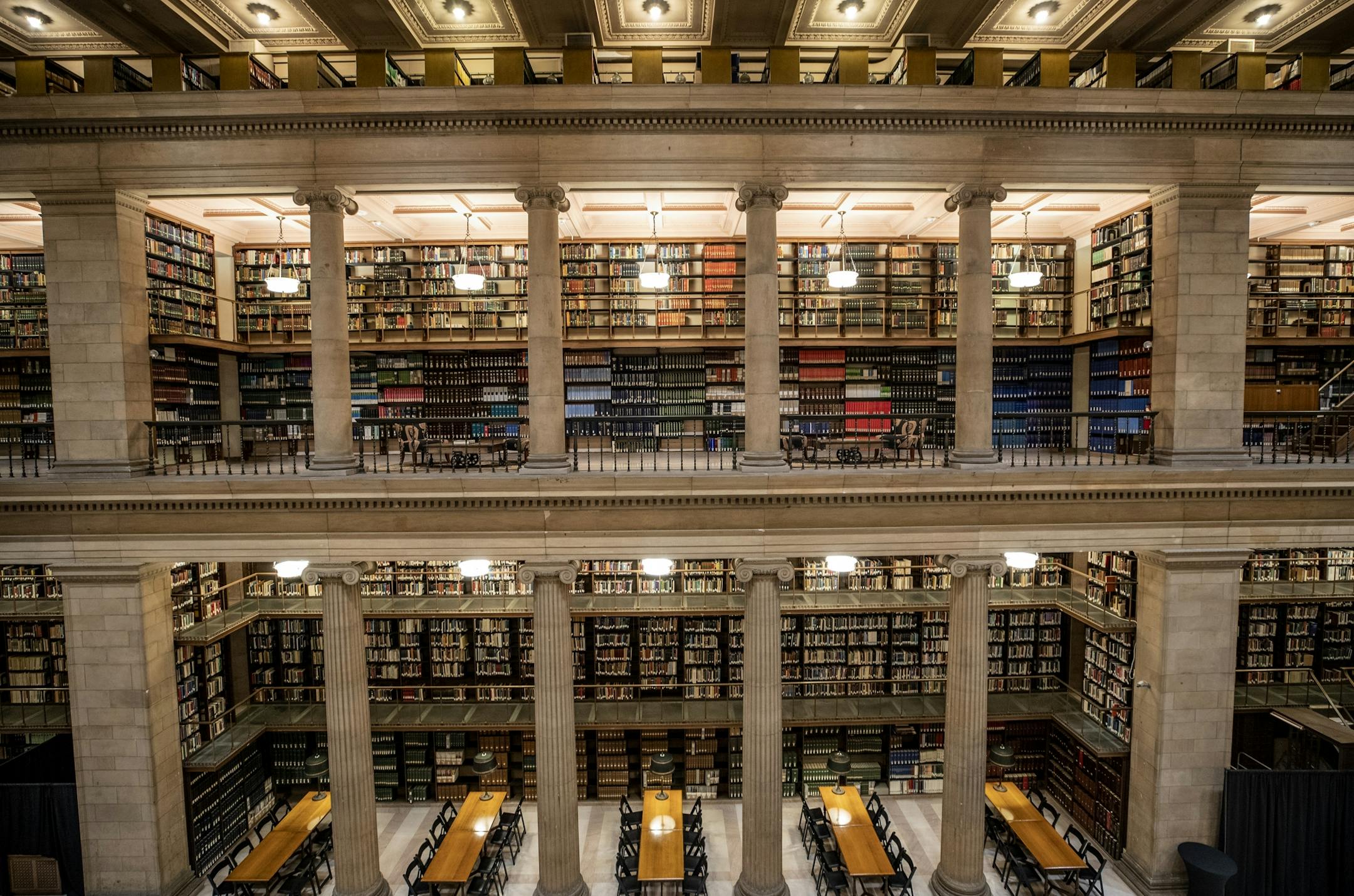 The interior of the The James J. Hill Center in downtown St. Paul. The building has been listed for sale.