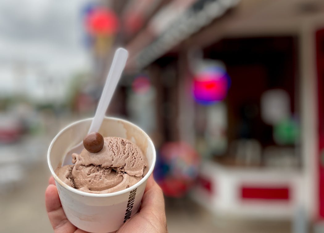 Live like a kid again with a scoop of ice cream eaten out on Grand Avenue during summer’s zenith.