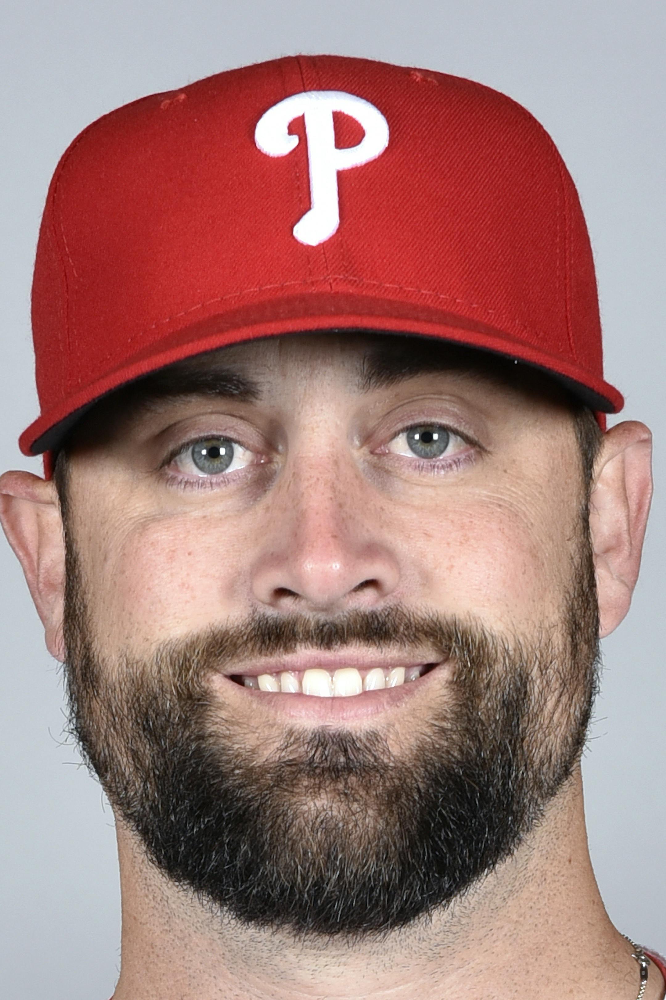 CLEARWATER, FL - FEBRUARY 20: Pat Neshek #17 of the Philadelphia Phillies poses during Photo Day on Monday, February 20, 2017 at Spectrum Field in Clearwater, Florida. (Photo by Tony Firriolo/MLB Photos via Getty Images) *** Local Caption *** Pat Neshek ORG XMIT: 694727263
