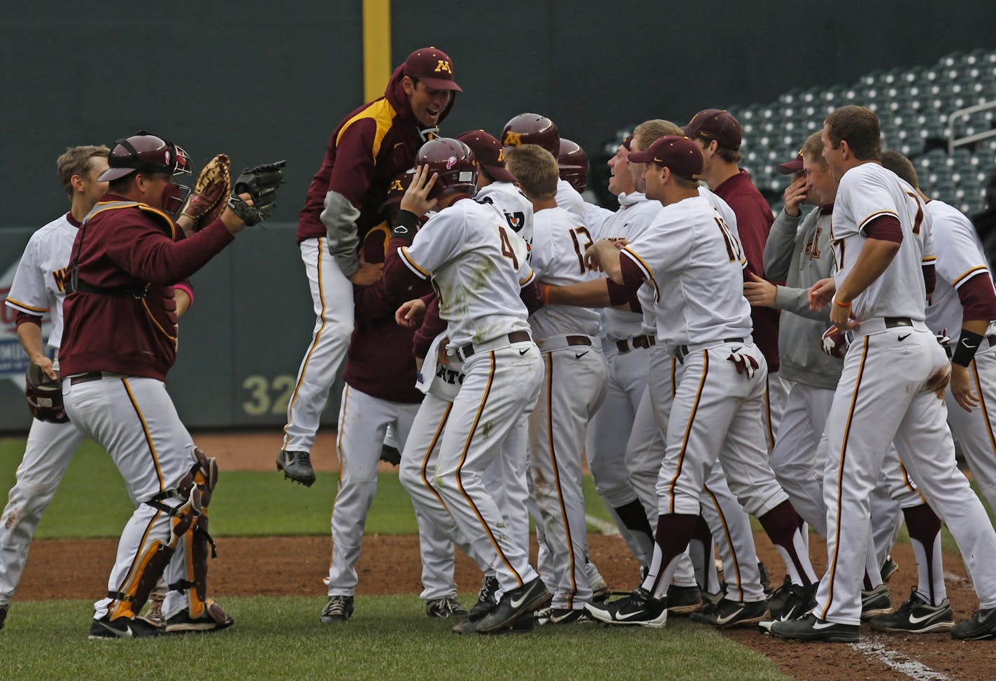 Minnesota celebrated its win over Illinois in the Big Ten baseball tournament.