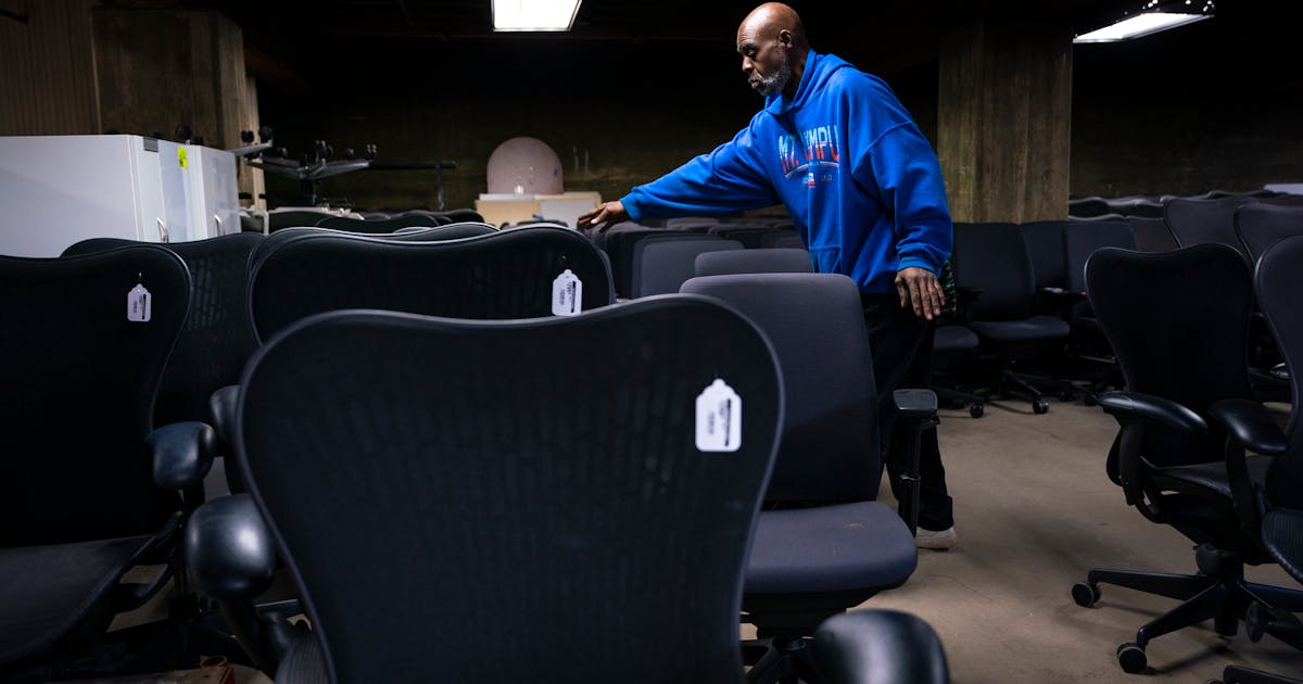 Furniture from vacant office space ends up in secondhand stores, landfill