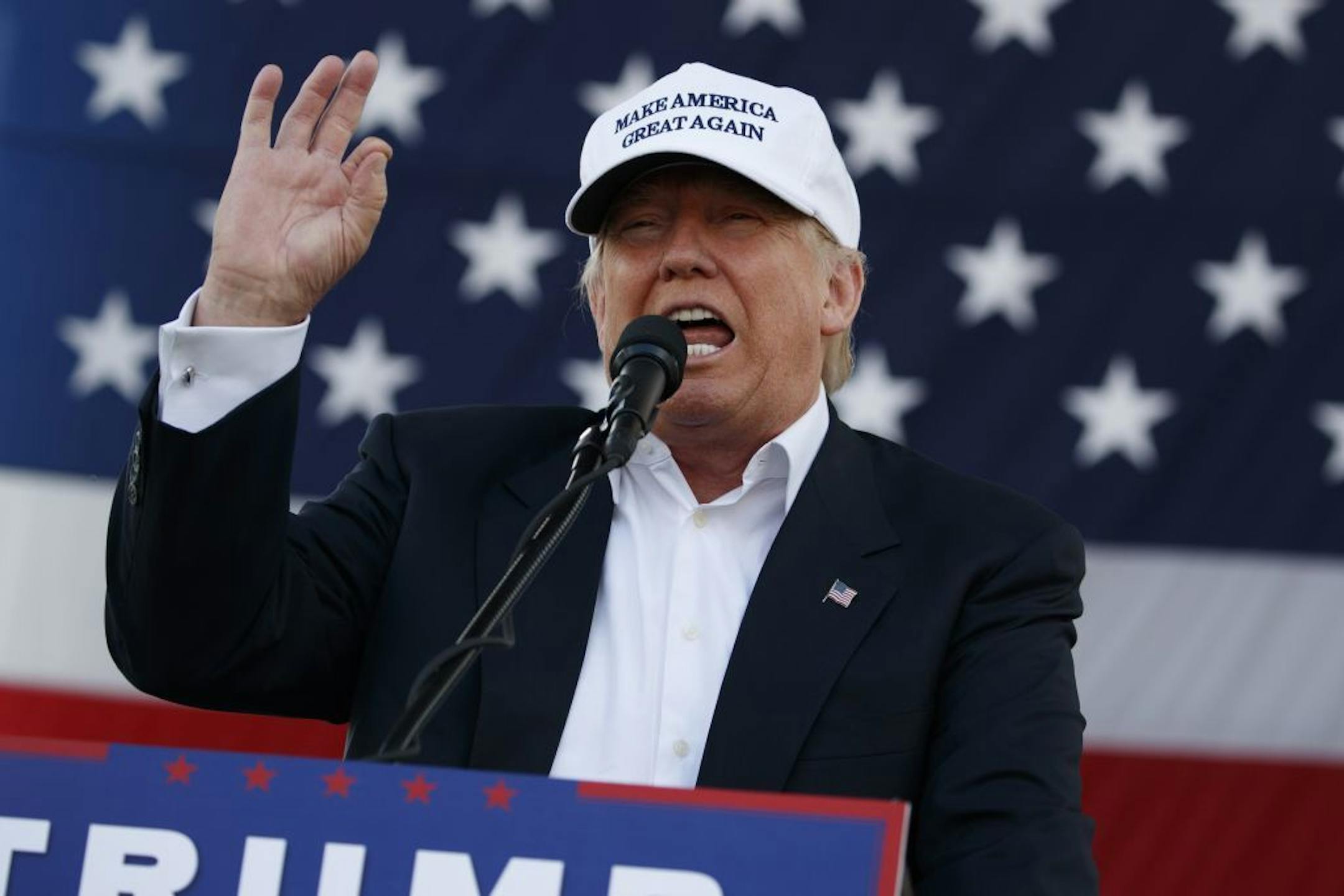 Republican presidential candidate Donald Trump speaks Wednesday during a campaign rally in Miami.