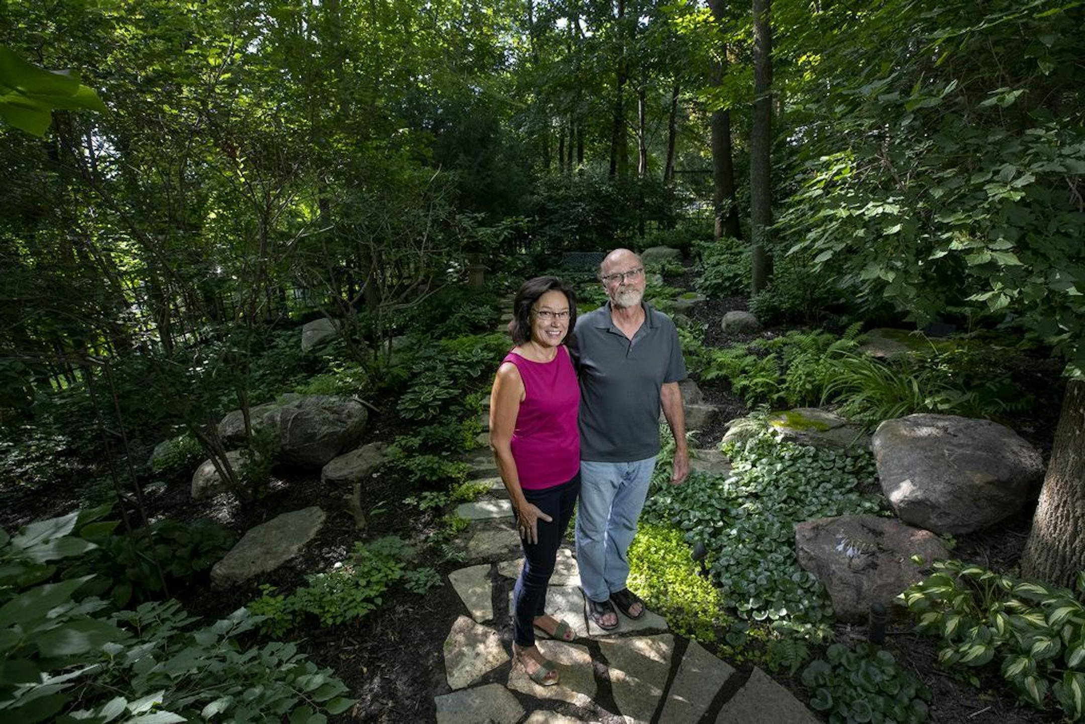 Cindy and Mike Colson in their Chanhassen garden.