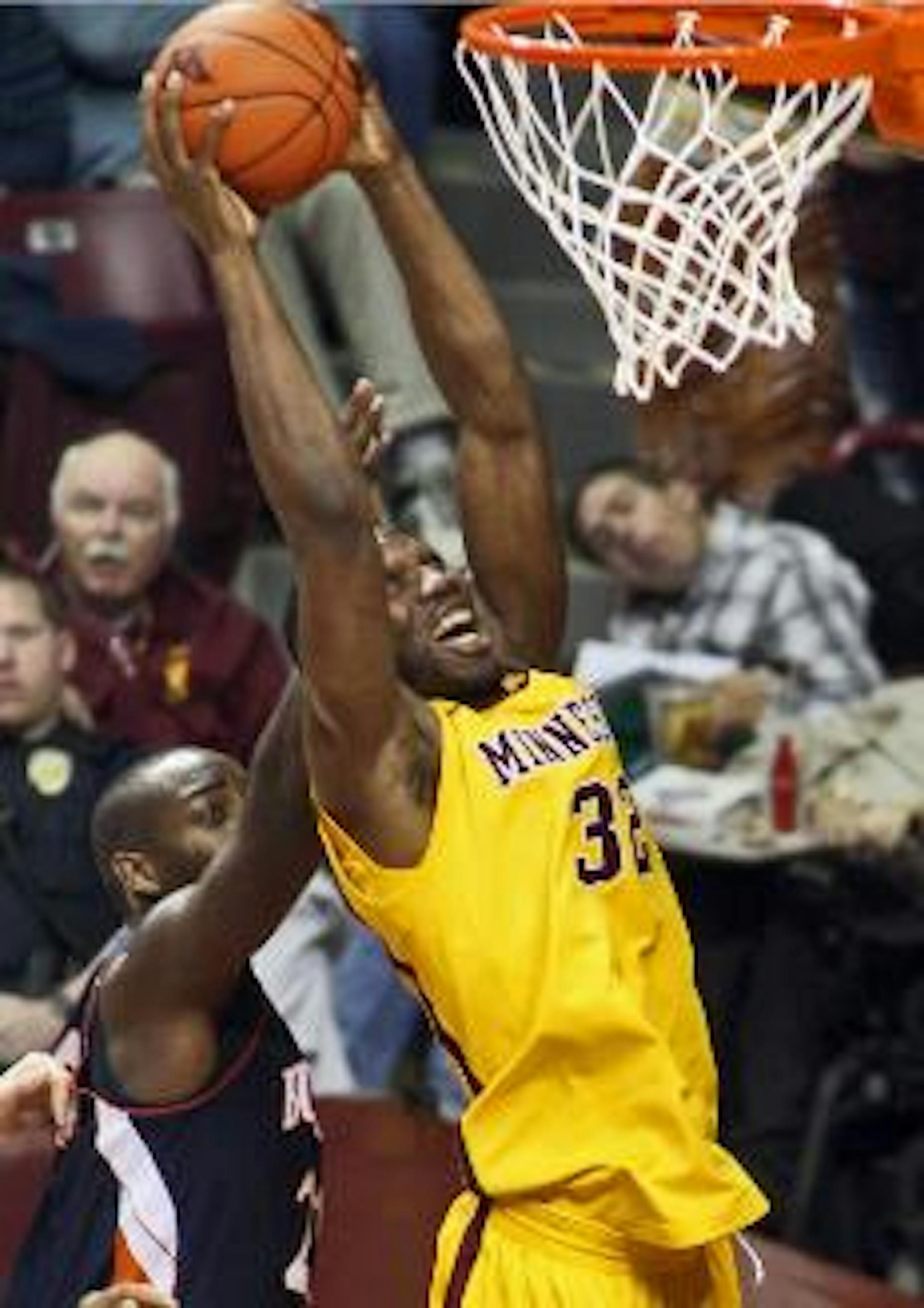 The Gophers again relied on Mbakwe for scoring as shots still weren't falling