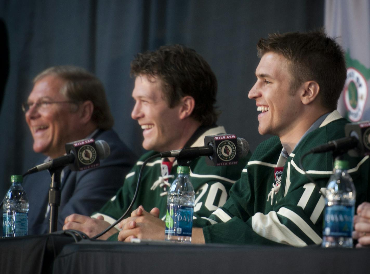 Wild Owner Craig Leipold, Ryan Suter and Zach Parise. The Minnesota Wild introduced Ryan Suter and Zach Parise at a press conference on Monday, July 9, 2012 at Xcel Energy Center. Wild Owner Craig Leipold, General Manager Chuck Fletcher and Head Coach Mike Yeo attended Monday&#x201a;&#xc4;&#xf4;s press conference.Monday July 9, 2012. GLEN STUBBE * gstubbe@startribune.com