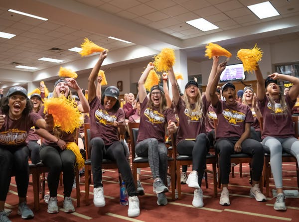 Players cheered as the Gophers were named as the No. 2 seed.