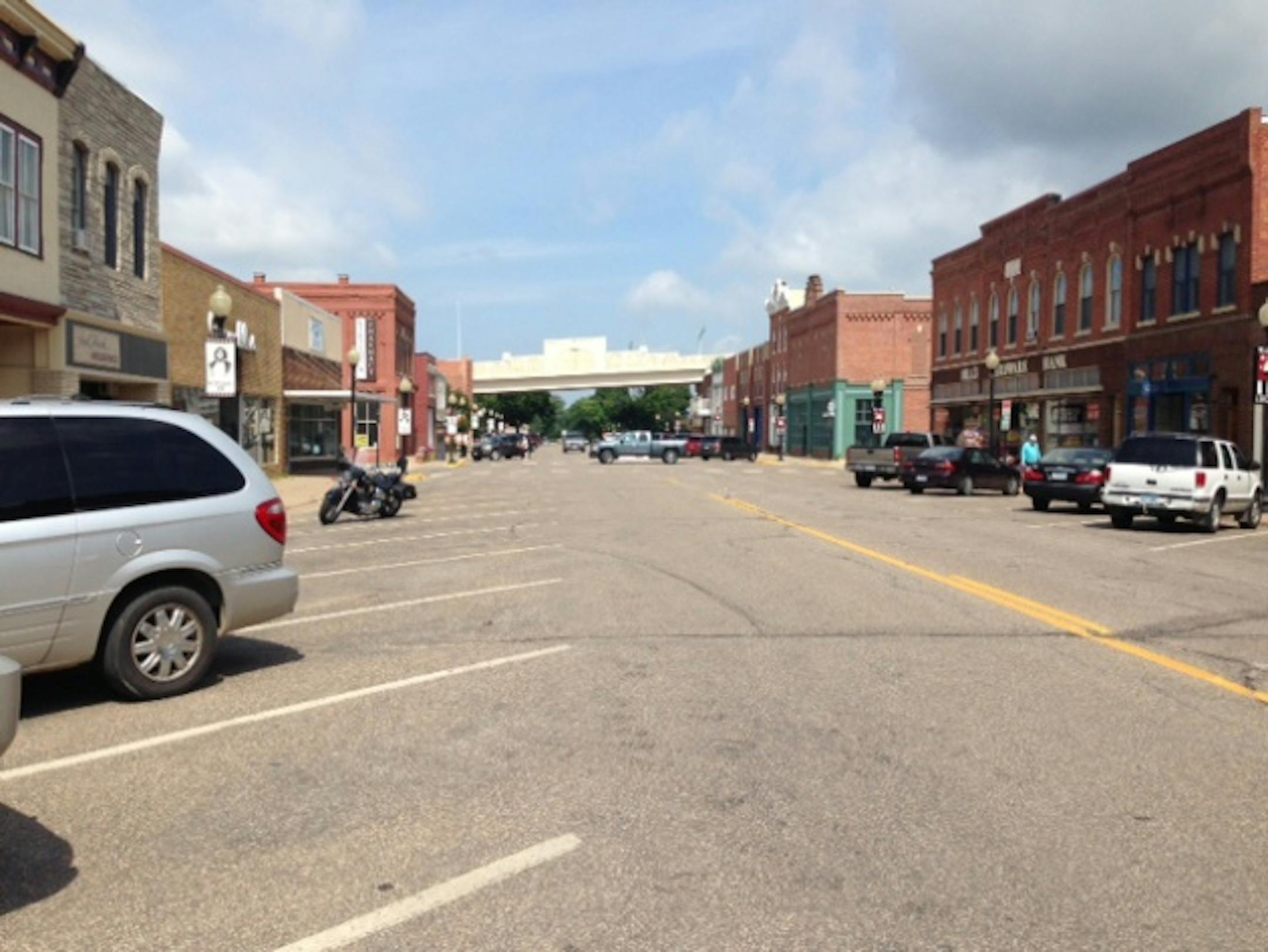 Pictured: Downtown Wabasha Monday morning, unflooded.