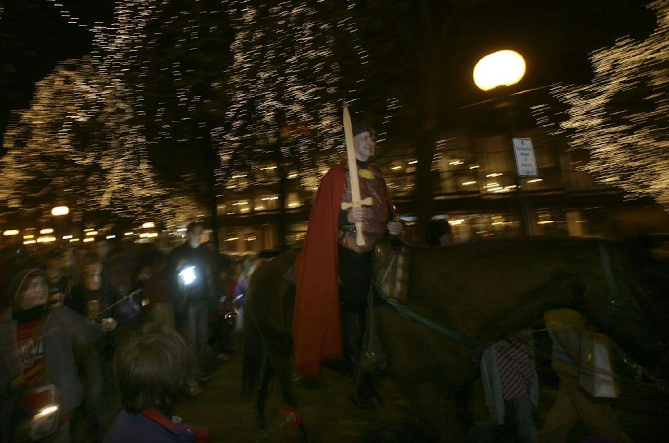 joel koyama�jkoyama@startribune.com martin1112 Landmark Center, St. Paul, MN-St. Martin's Day Celebration Steve Budas (riding horse) of Minneapolis plays St. Martin as 400-450 people walk with their laterns around Rice Park in St. Paul. Around November 11 each year the Catholic Church celebrates St. Martin's day. Bishop Martin became a Saint after he tore his cape apart and gave it to a beggar so he would not freeze to death. It was Christ who appeared before Martin to reveal that he was the beg