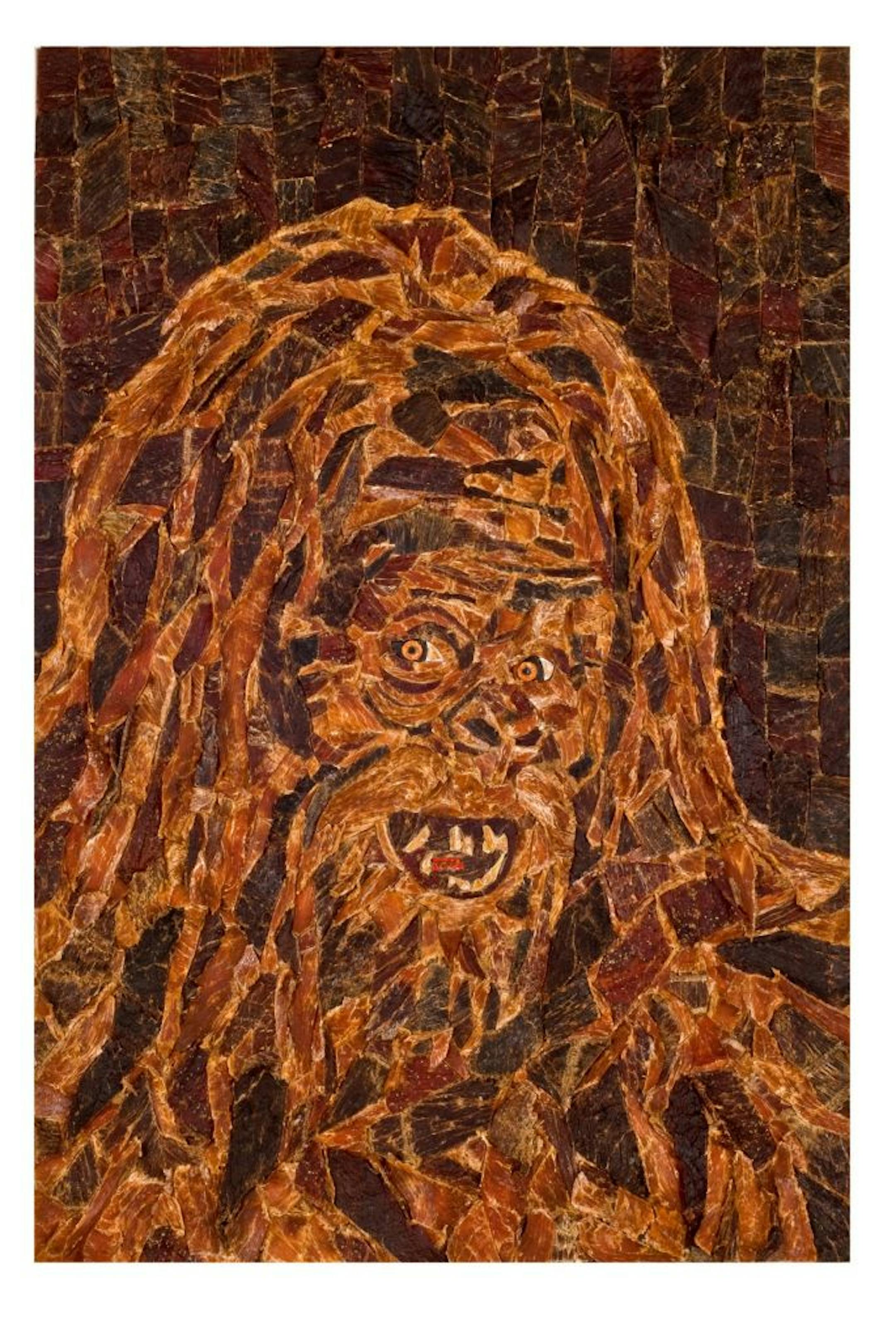 Provided photo A "beauty shot" of Sasquatch by artist Jason Mecier made of jerky.