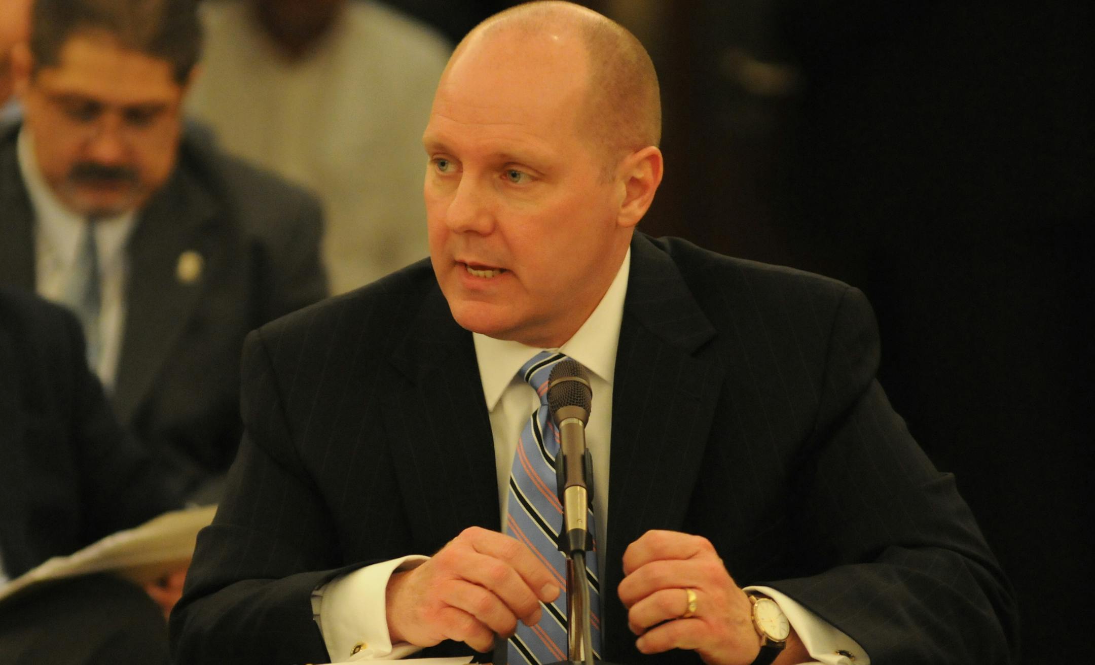 Today at the Minnesota State Capital the Senate and Judiciary and Public Safety Committee held a 2 hour meeting on the right to work bill or the S.F.1705- Thompson:Constitutional amendment for freedom of employment. The bill's sponsor Minnesota Senate member David Thompson spoke to the commitee. After a nearly four-hour debate, in a committee room ringed by chanting union members, a Senate committee voted 7-6 to refer the "right to work" constitutional amendment to its next stop at the Senate Ru