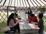 Students study Chinese at Sēn Lín Hú, Concordia Language Villages’ Chinese village, at its longtime location at Maplelag Resort north of Detroit 