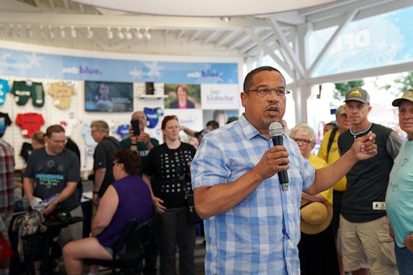 U.S. Rep. Keith Ellison, the DFL candidate for attorney general, spoke at the Minnesota State Fair in August.