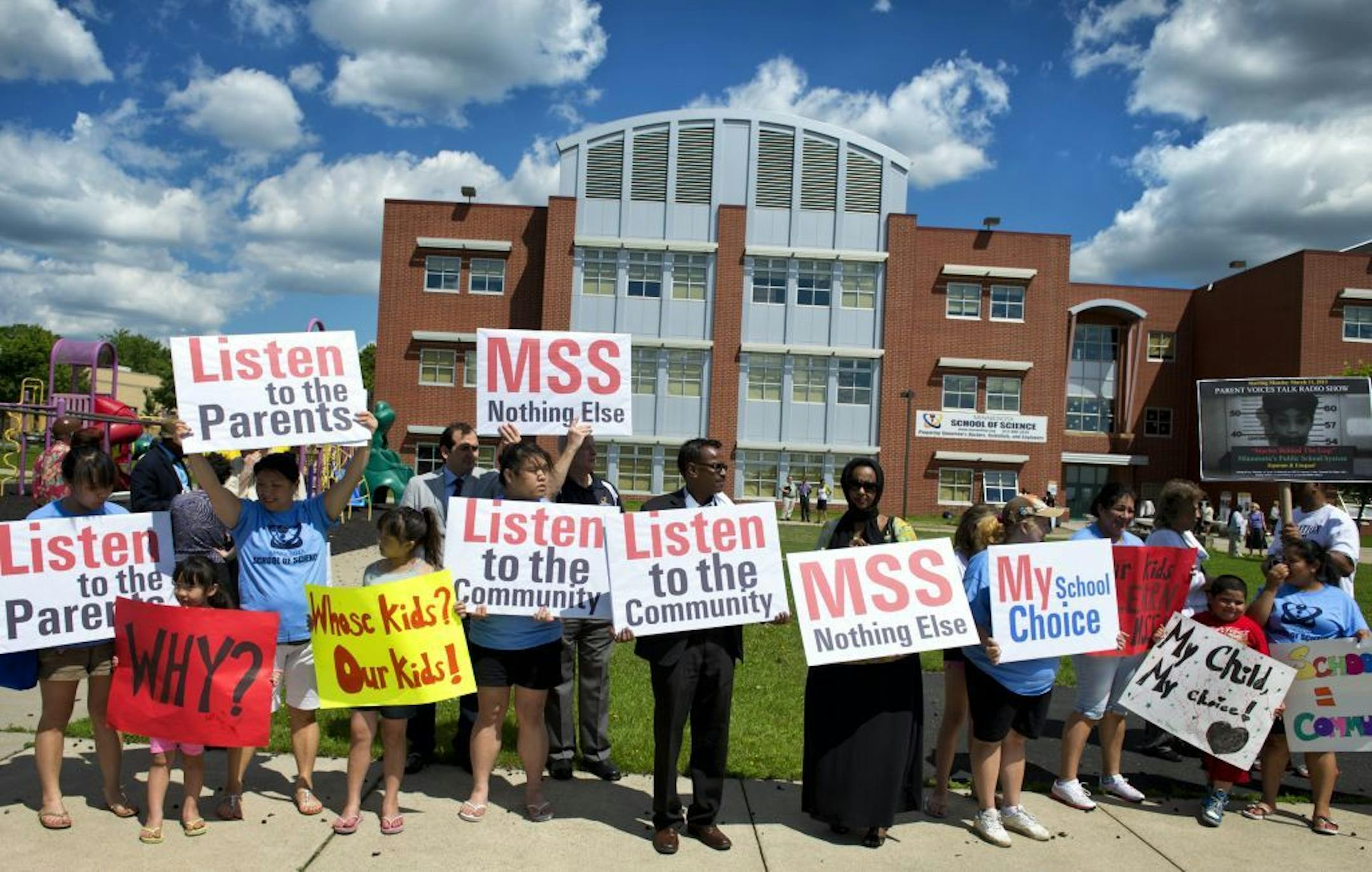 Parents and community members boycotted a Minneapolis School District meeting to inform them about alternative options to the Minnesota School of Science which the district intends to close. Monday, June 17, 2013