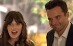 Zooey Deschanel and Jake Johnson in the "About Three Years Later" season seven premiere episode of "New Girl." (Ray Mickshaw/FOX) ORG XMIT: 1227935