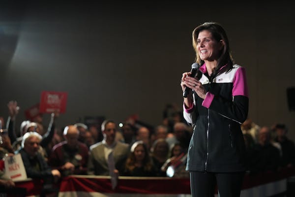 Nikki Haley took the stage at her rally in the Doubletree Hotel on Feb. 26 in Bloomington.

































  



















 Rep