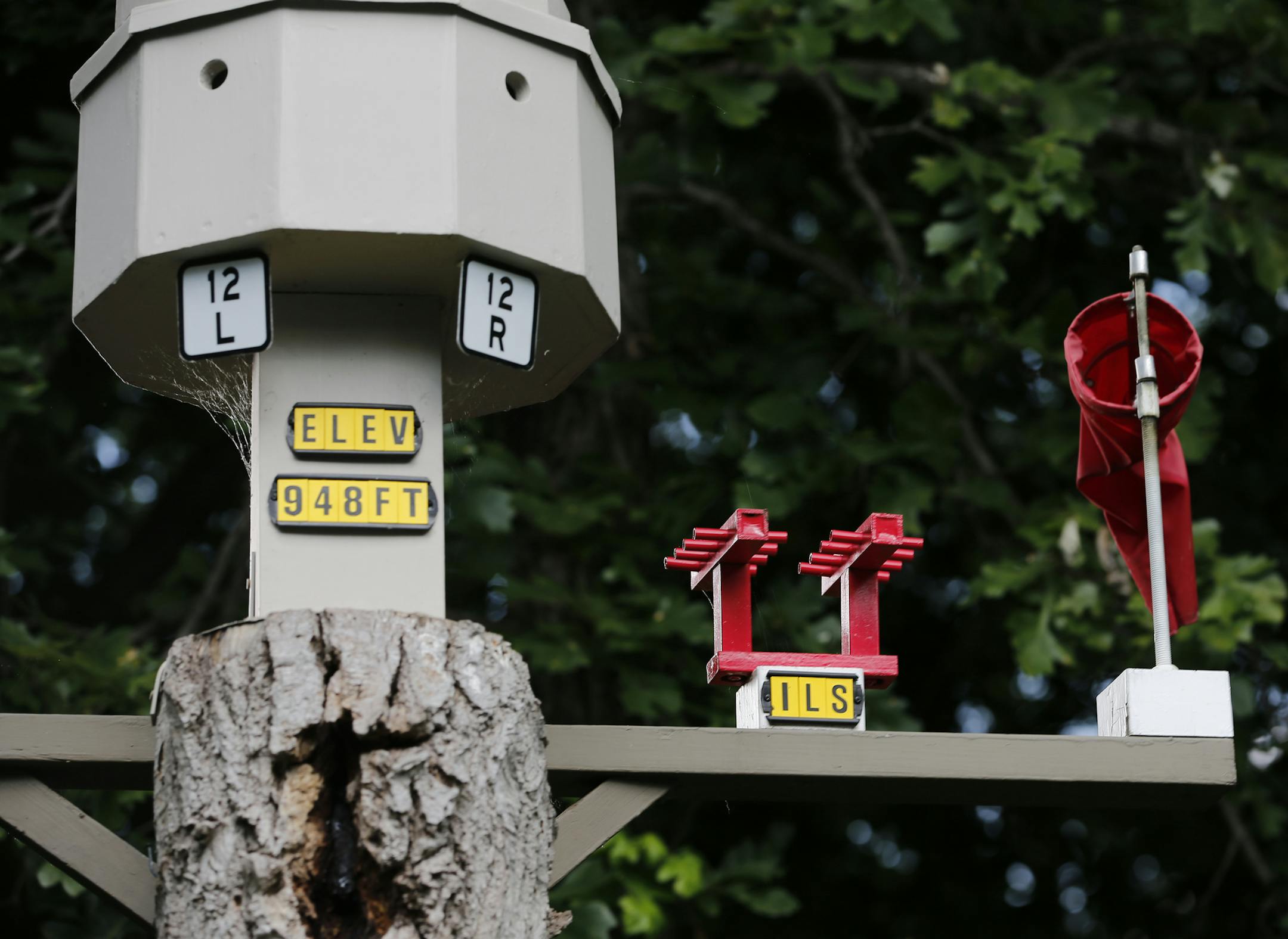 At his wren traffic control tower birdhouse, Bill Stibel has spared no detail in providing a home for the tiny international aviators.] Richard Tsong-Taatarii/rtsong-taatarii@startribune.com
