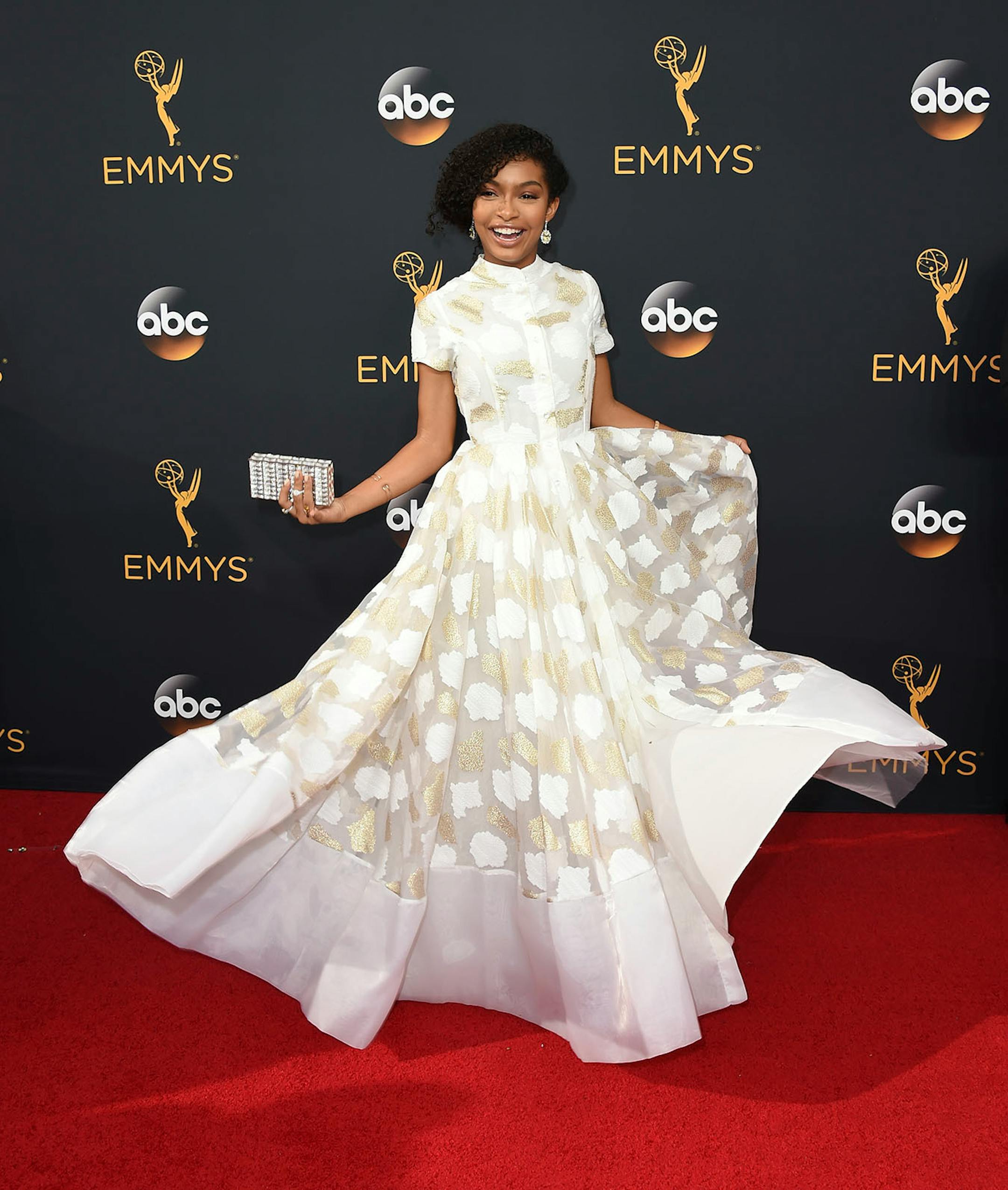Yara Shahidi arrives at the 68th Primetime Emmy Awards on Sunday, Sept. 18, 2016, at the Microsoft Theater in Los Angeles. (Photo by Jordan Strauss/Invision/AP)