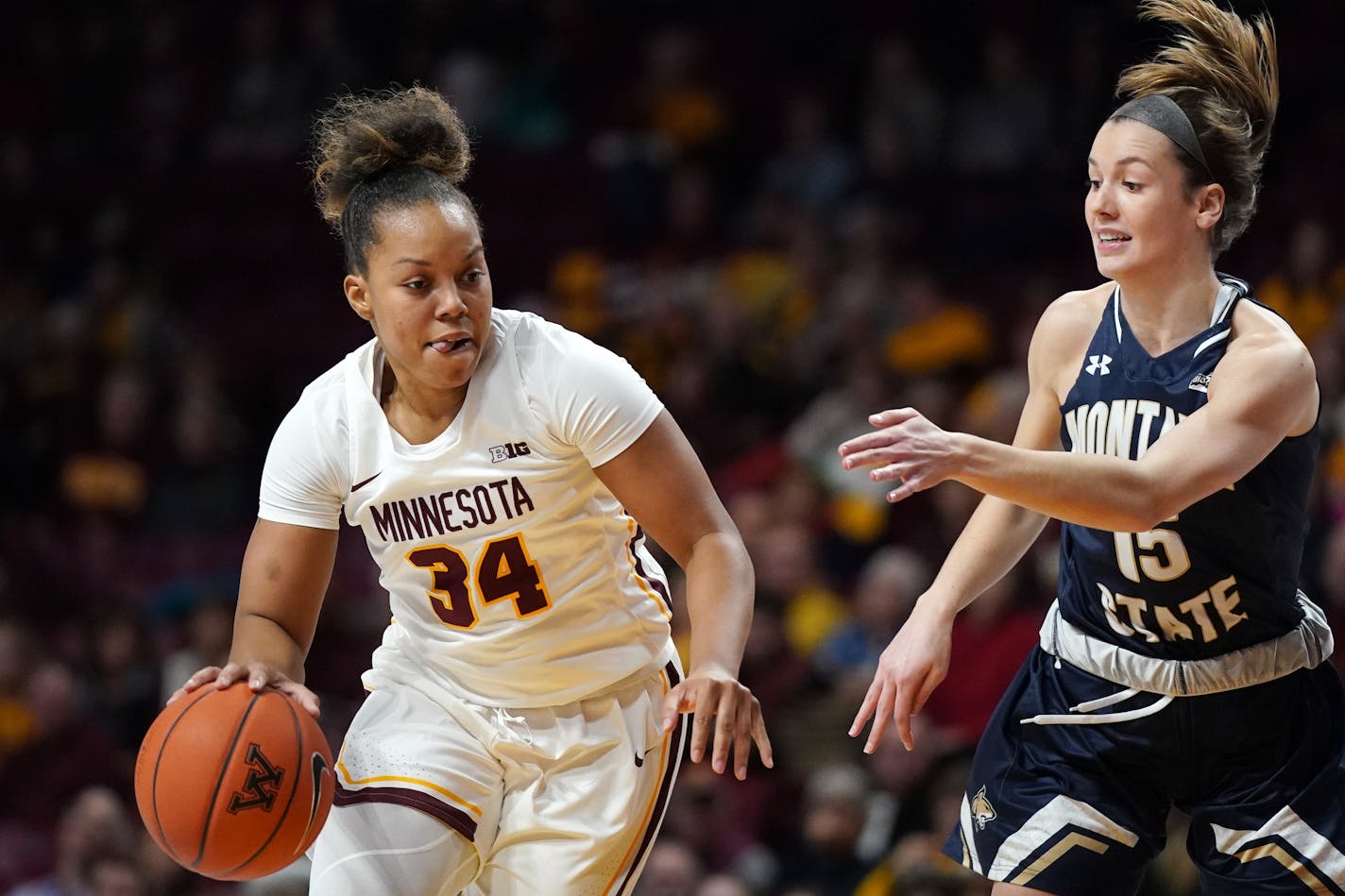 Gophers guard Gadiva Hubbard missed last season because of an injury. As one of just a handful of four-year players on the roster, she has been pushed into more of a leadership role with the departure of Destiny Pitts.