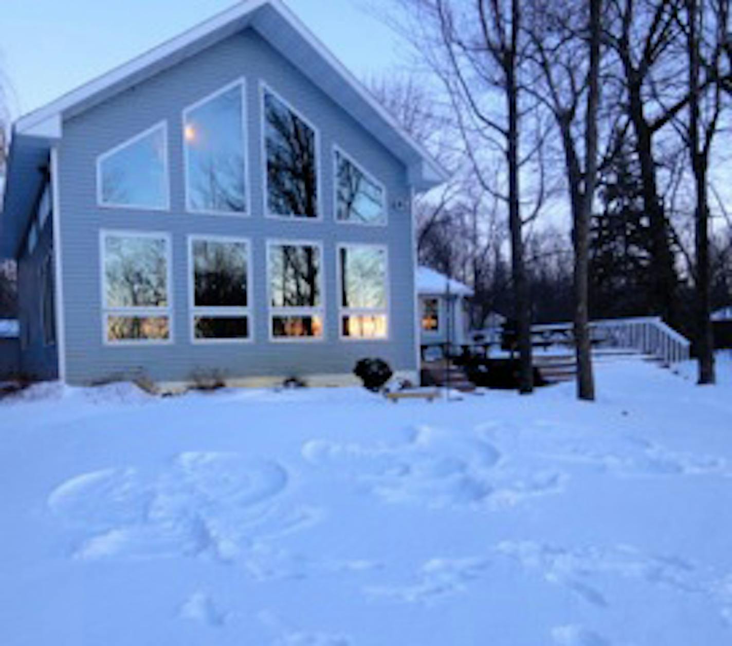 Snow angels decorated the lawn of the Coskran cabin in 2013.