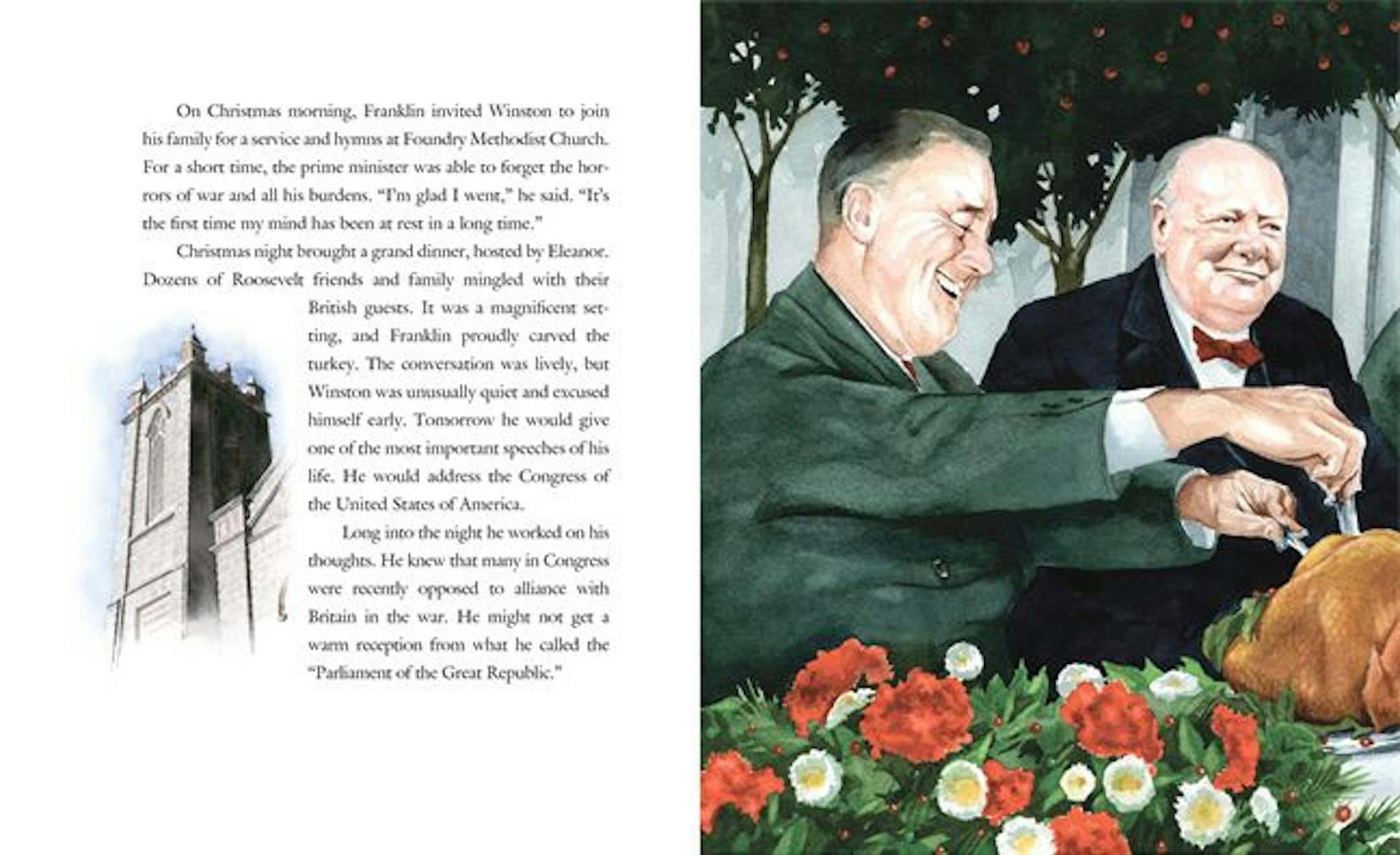 An illustration from "Franklin and Winston: A Christmas That Changed the World"