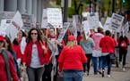 Twin Cities nurses and their supporters picketed last month ahead of expiring contracts with hospitals.