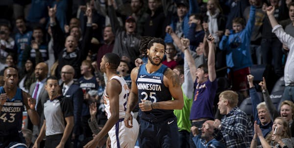 Fans reacted after Derrick Rose made a shot with 0.6 second left to give the Timberwolves the lead. Minnesota beat Phoenix 116-114.