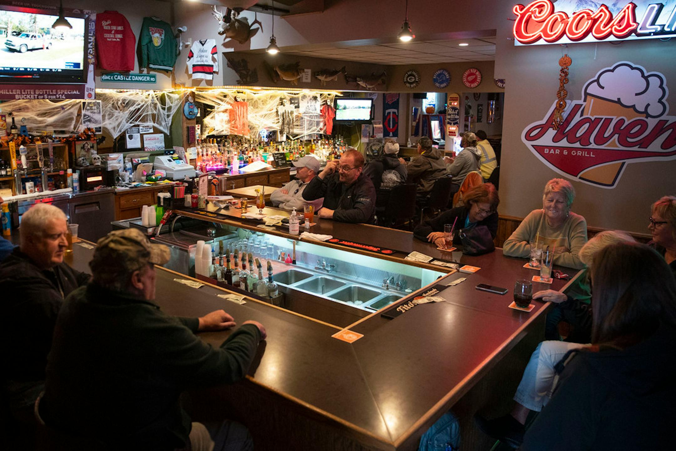 The scene in October at Haven Bar & Grill in Hoyt Lakes, Minn.