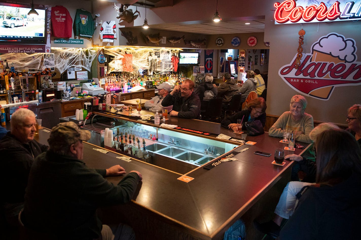 The scene in October at Haven Bar & Grill in Hoyt Lakes, Minn.