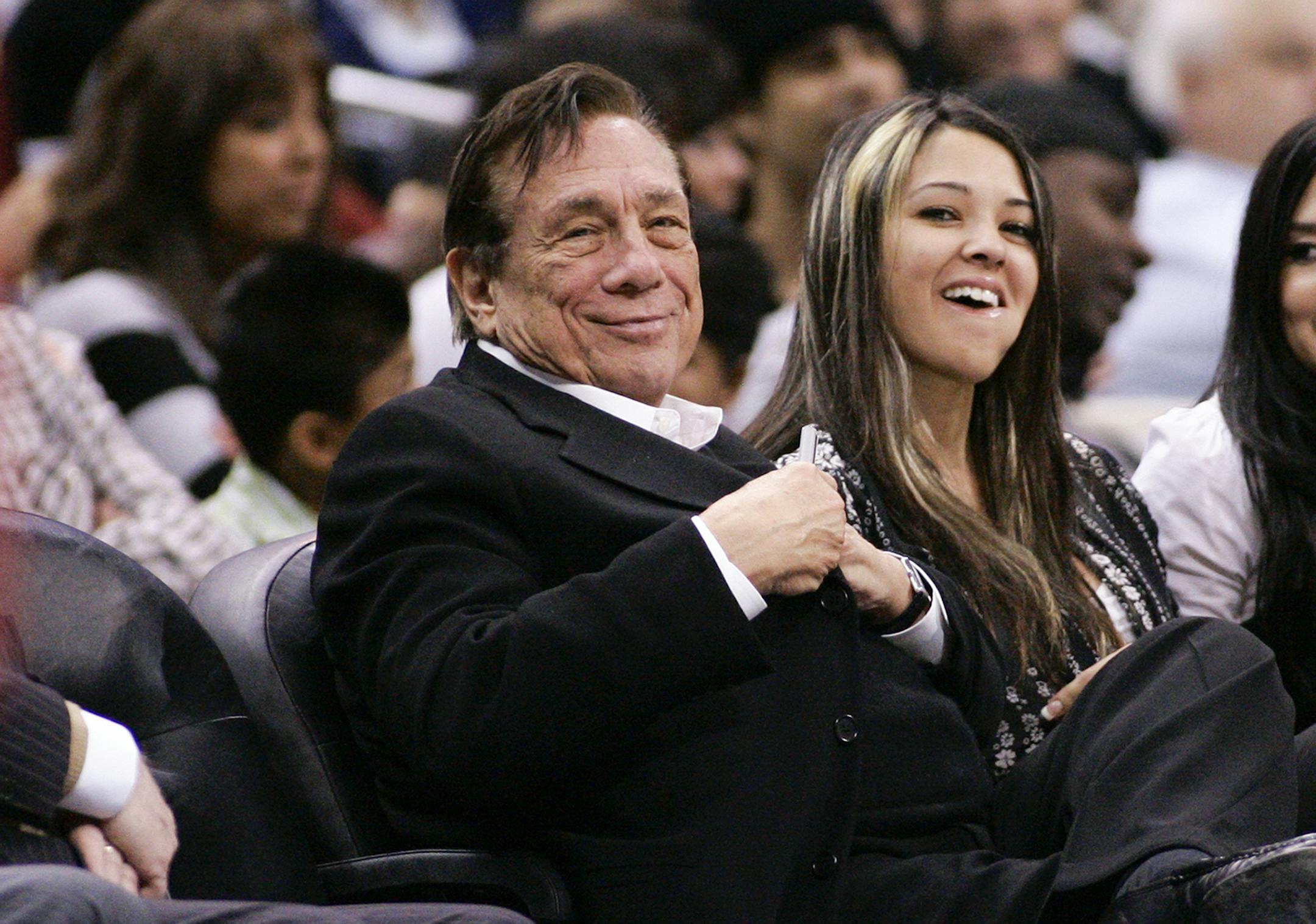 Los Angeles Clippers owner Donald Sterling attends the NBA basketball game between the San Antonio Spurs and Los Angeles Clippers in Los Angeles on Monday, March 2, 2009. (AP Photo/Danny Moloshok)